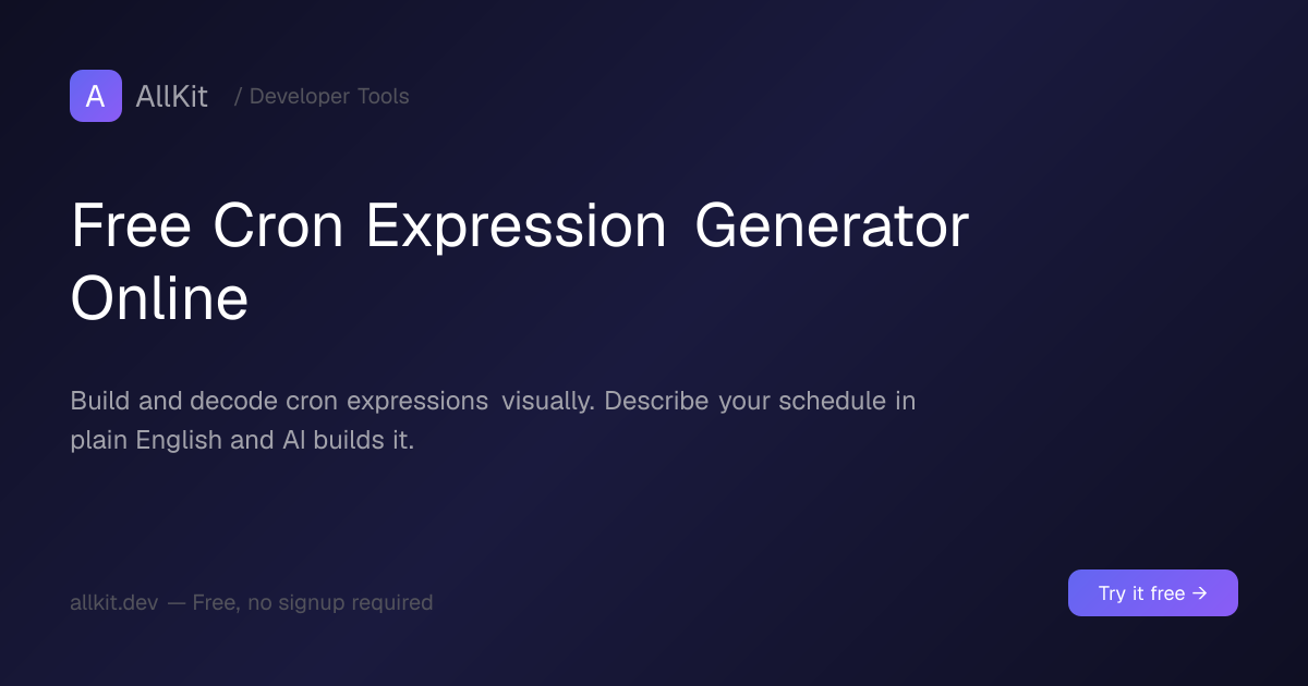 Free Cron Expression Generator Online | AllKit
