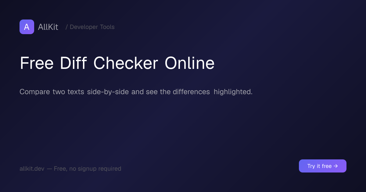 Free Diff Checker Online | AllKit