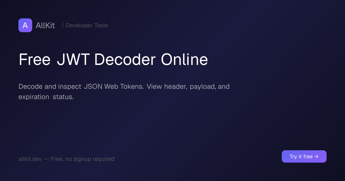 Free JWT Decoder Online | AllKit